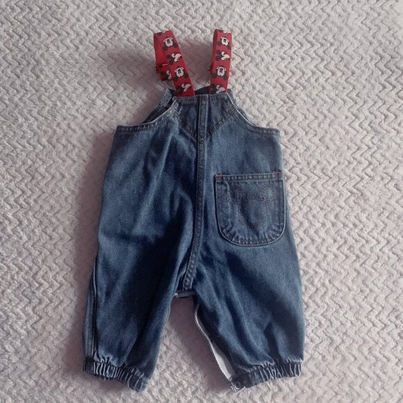 Vintage Mickey Mouse Denim Overalls Disney Baby Mickey & Co Size - Picture 5 of 10